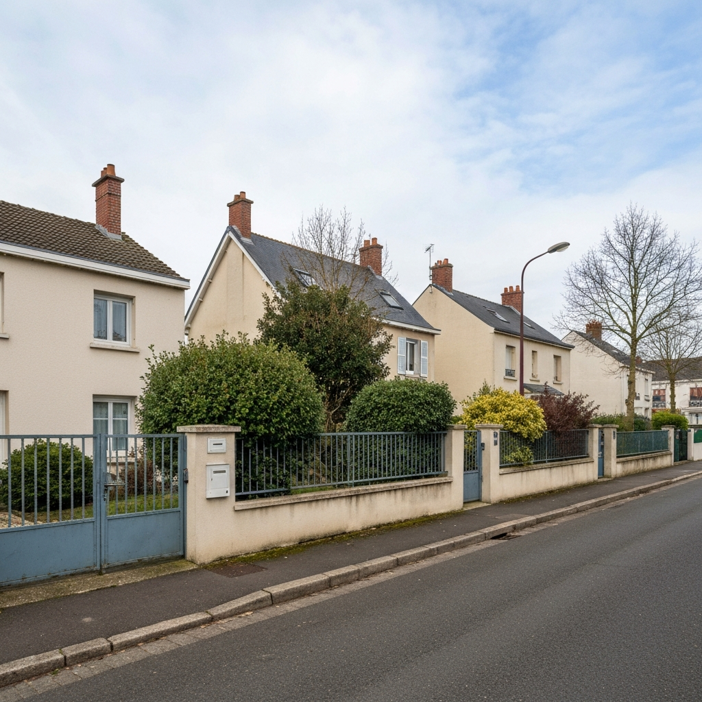 Vue aérienne d'un quartier résidentiel à Vaux-le-Pénil