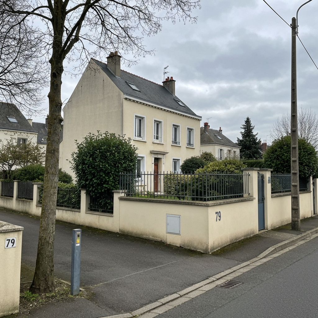 Vue aérienne de La Rochette 77000 avec des maisons et des immeubles
