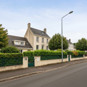 Vue aérienne de Livry-sur-Seine avec texte 'Estimation Gratuite 77000'