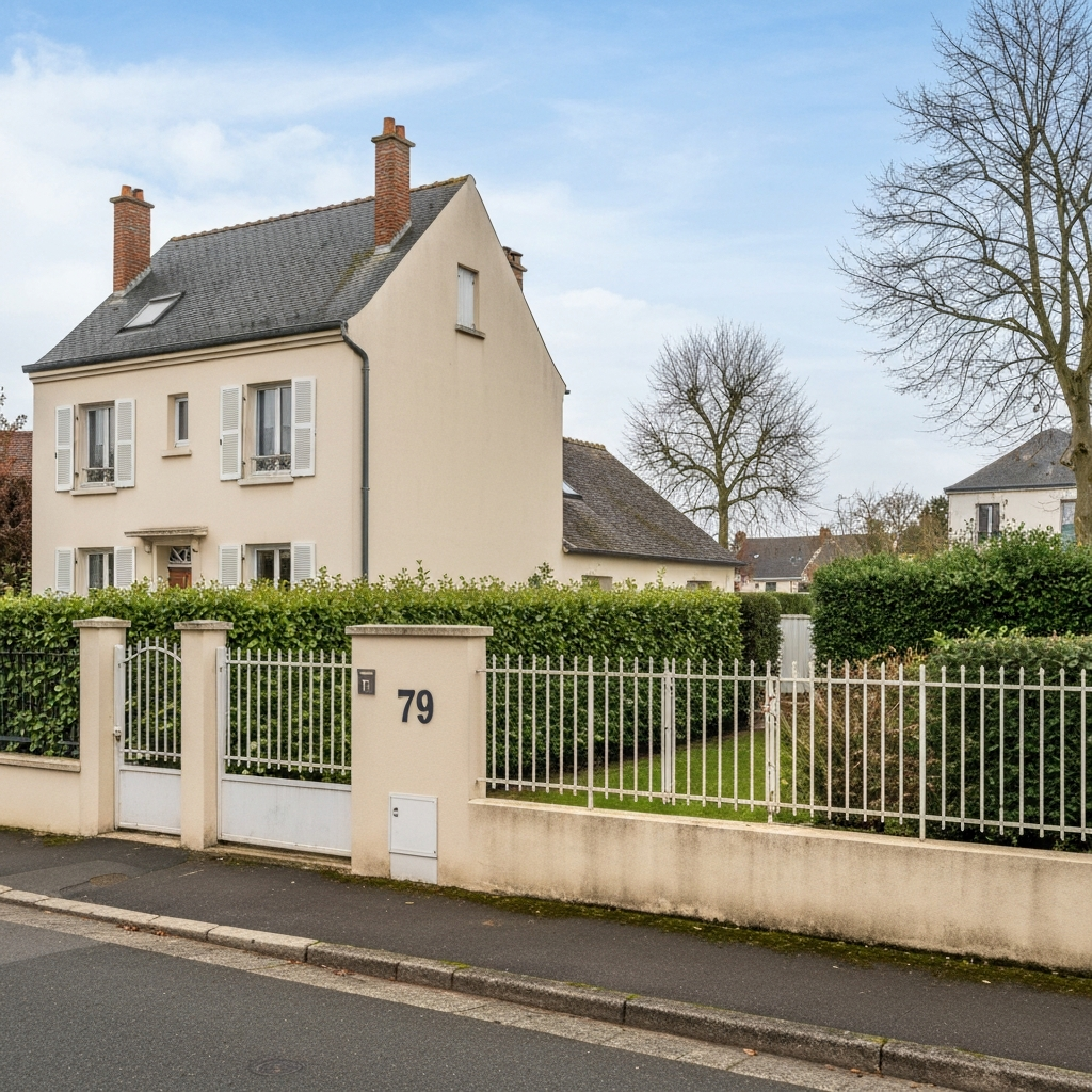 Vue du centre-ville de Vaux-le-Pénil avec des immeubles résidentiels